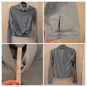 Lululemon Blue Long Sleeve Cowl Neck Top
